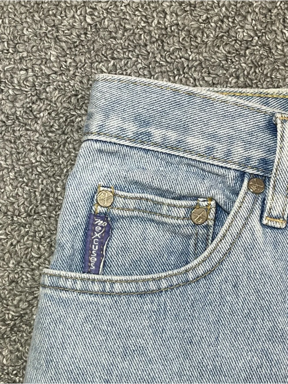 Vintage NO EXCUSES High Rise Denim Jean Mom Shorts Womens Size 13/14 Blue